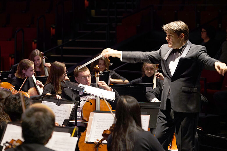 Dr. Peter Askim conducts NC State's Raleigh Civic Symphony.