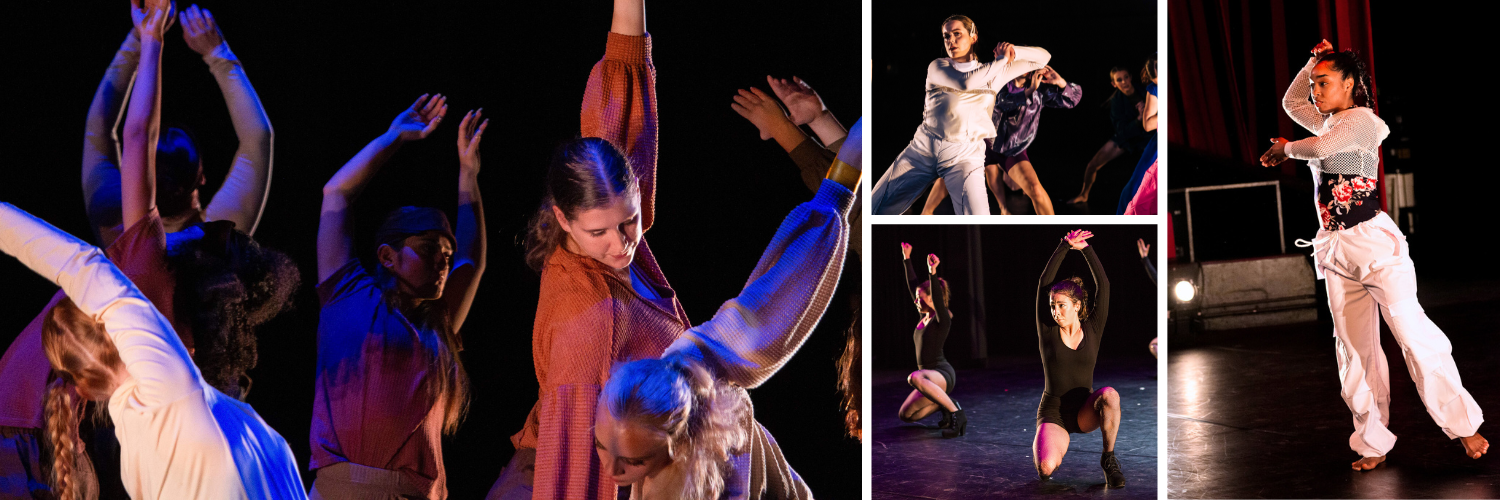 A collage featuring dancers in NC&#160;State's student dance companies.